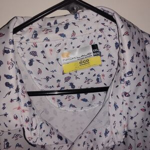 Jack Nicklaus Golf Polo Men SZ:XXL White Short Sleeve Eco Choice Palm Pineapple